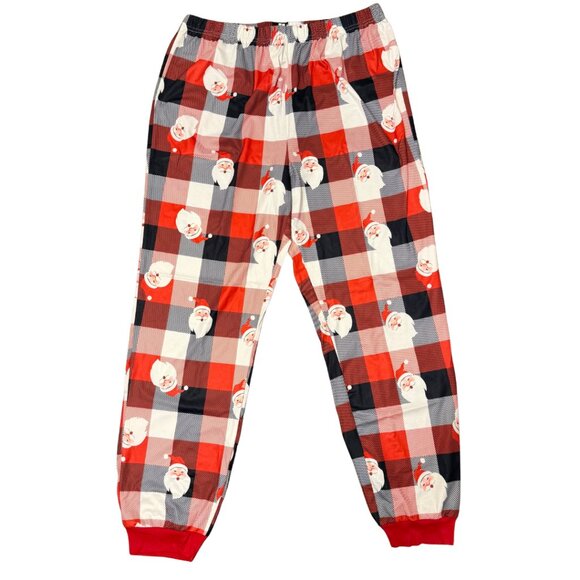 NWT Men’s Christmas Santa Plaid Pajama Set – Long Sleeve Top & Jogger Pants XL - Picture 3 of 6